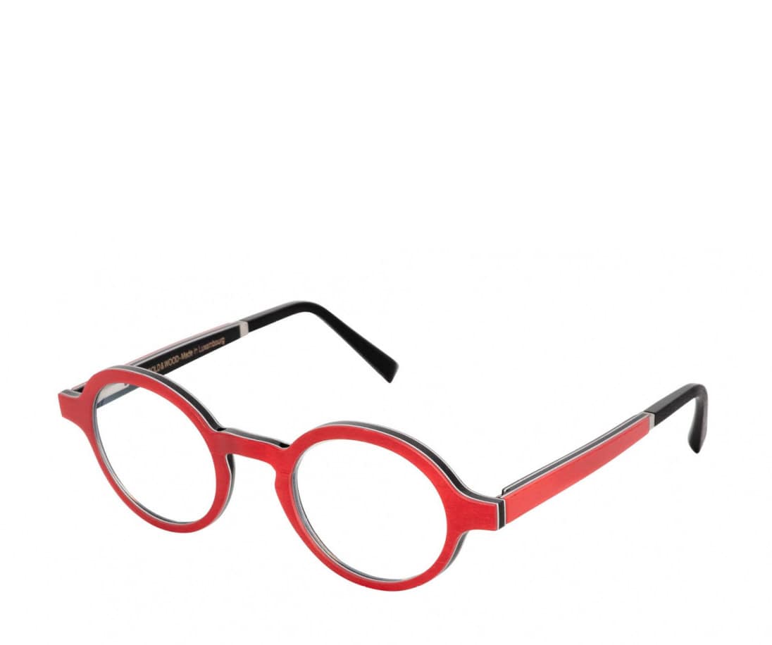 monture optique homme femme gold and wood zao bois ronde rouge
