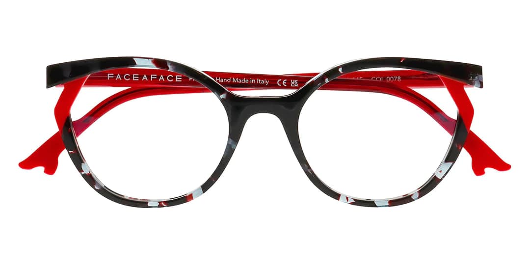 monture optique femme face a face bocca khuma 1 acetate ronde ovale papillon ecaille gris branche rouge