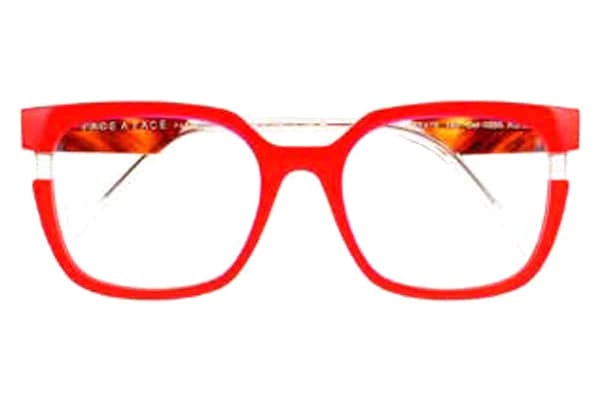 monture optique femme face a face haori 2 acetate grande carre rouge