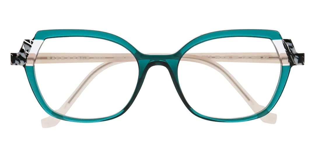 monture optique femme face a face moves 3 acetate fine ovale vert branche beige