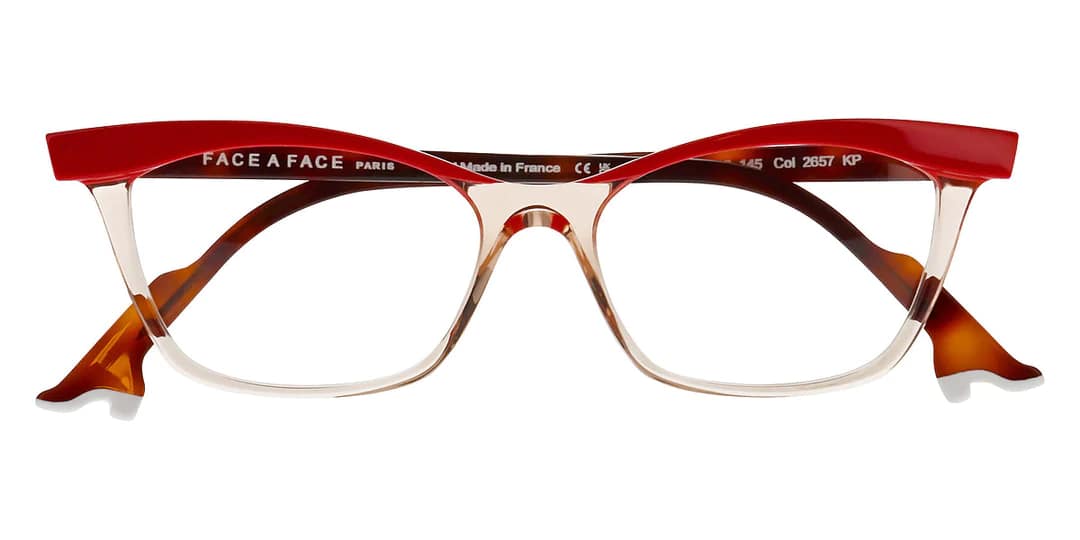 monture optique femme face a face bocca khalo 2 acetate ovale papillon rose transparent rouge branche ecaille