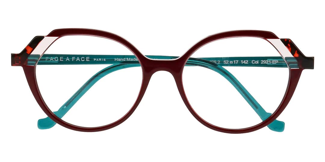 monture optique femme face a face moves 2 grande ronde acetate fine marron branche verte