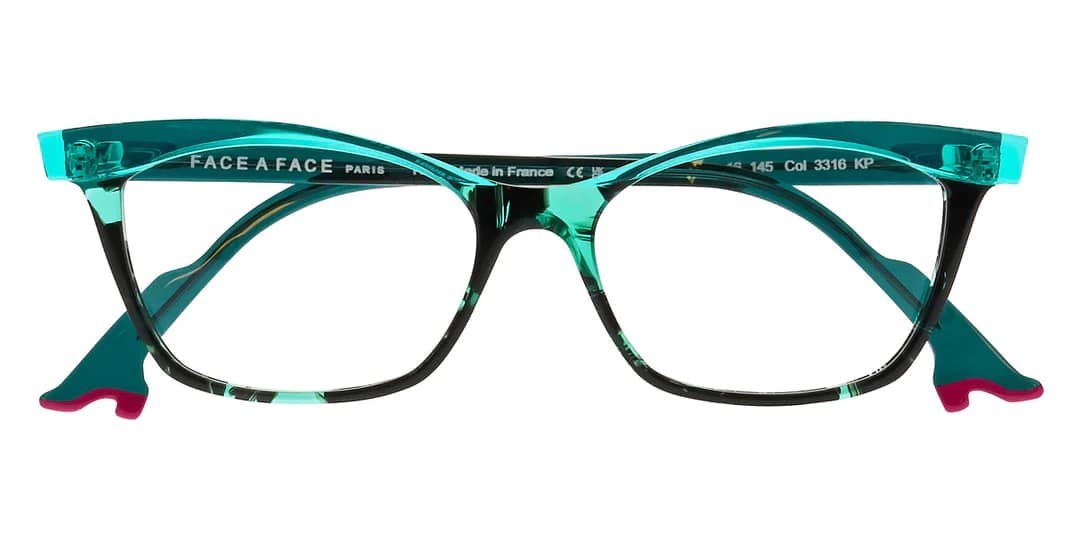 monture optique femme face a face bocca khalo 2 acetate ovale papillon verte