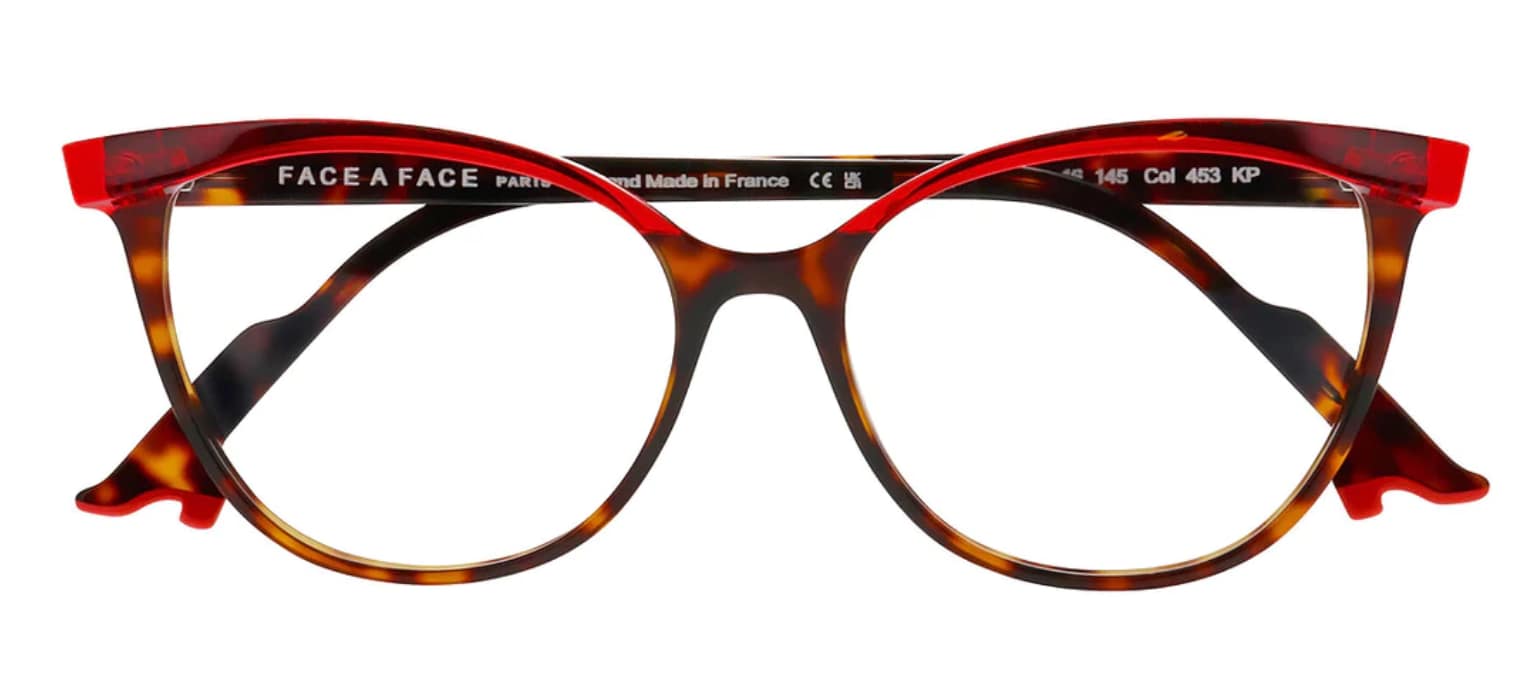 monture optique femme face a face bocca khalo 3 grande acetate ronde papillon ecaille rouge