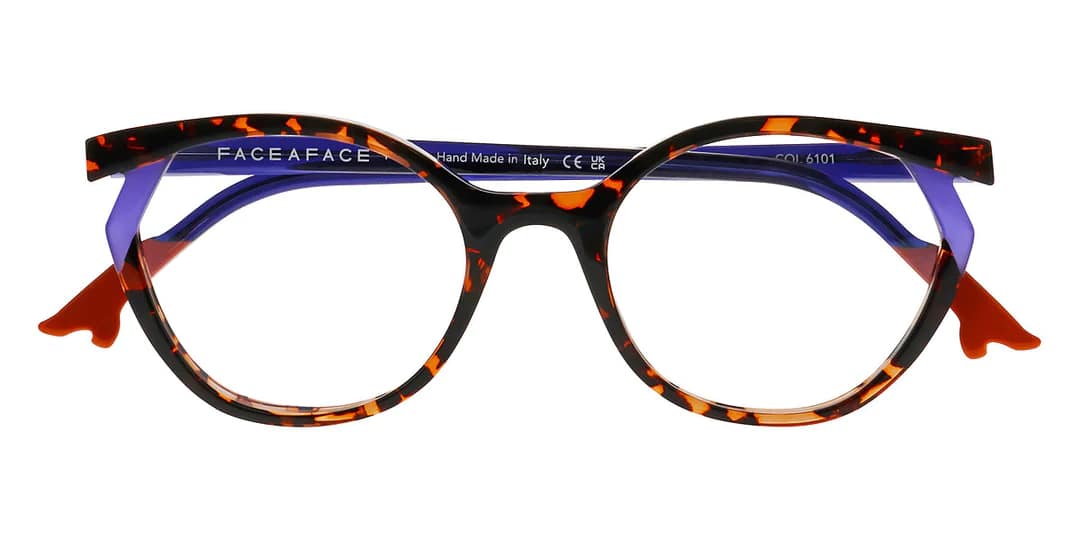 monture optique femme face a face bocca khuma 1 grande acetate fine carré papillon ecaille violette rouge