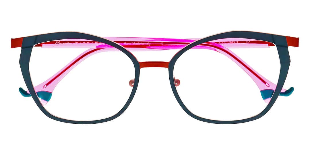 monture optique femme face a face bocca cocto 3 grande metal papillon vet rouge branche rose