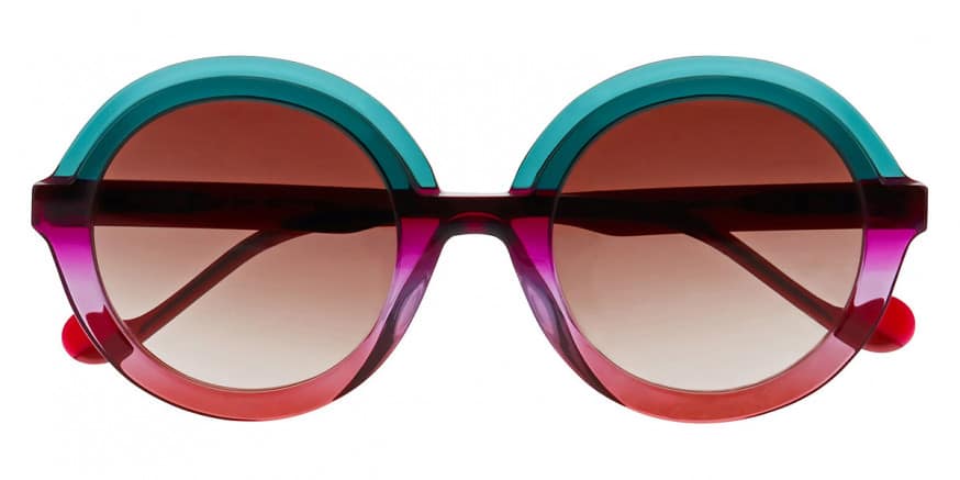 monture solaire femme face a face novva 2 acetate grande ronde bicolore turquoise rose