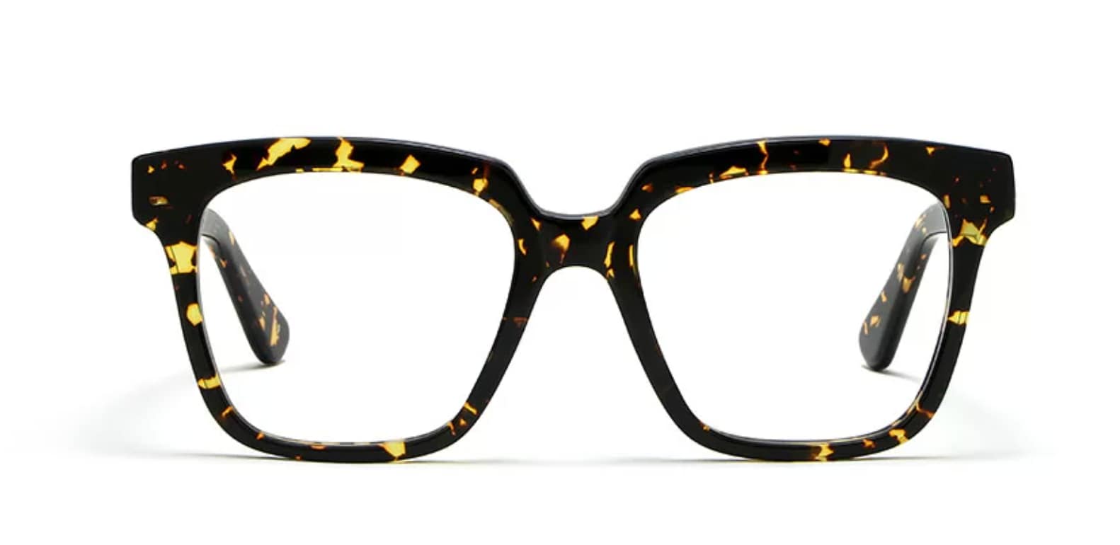 monture optique homme femme lgr dakhla acetate epaisse grande carre ecaille foncé mouchetee jaune
