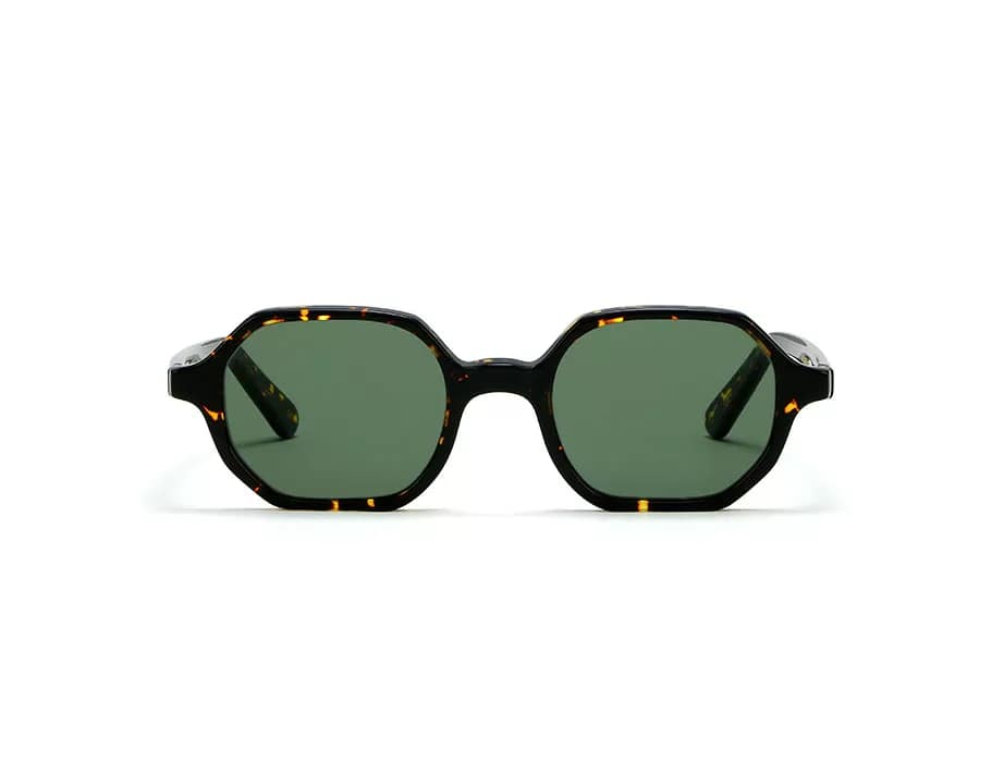 monture solaire homme femme lgr zanzibar hexagonale fine vintage ecaille havana