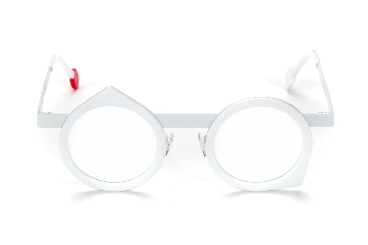 monture optique homme femme Sabine Be métal combine plastique ronde goutte blanche Be yoon