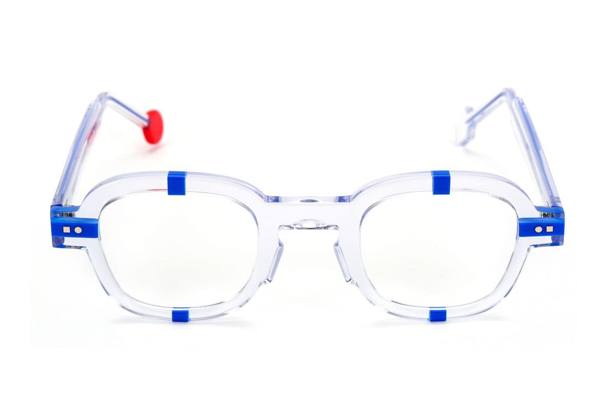 monture optique homme femme Sabine Be épaisse cristal transparente bleu Be arty
