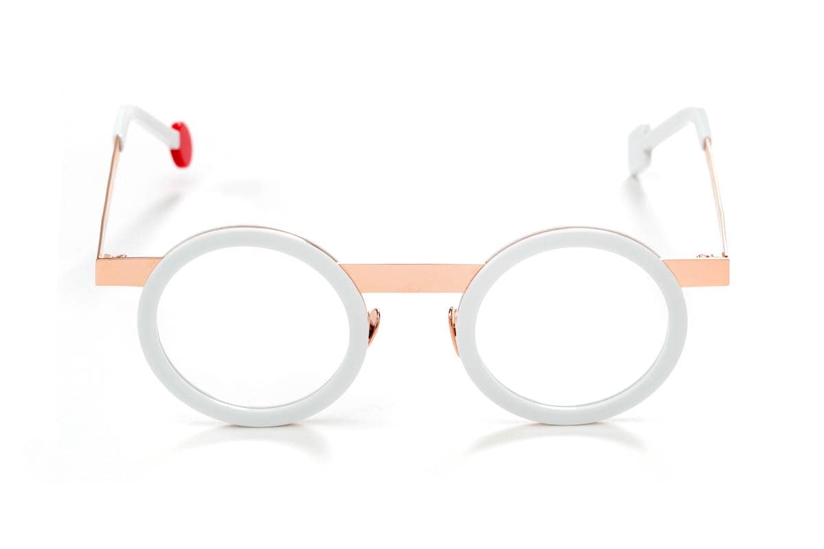 monture optique homme femme Sabine Be combine metal rose acetate blanc Be gipsy