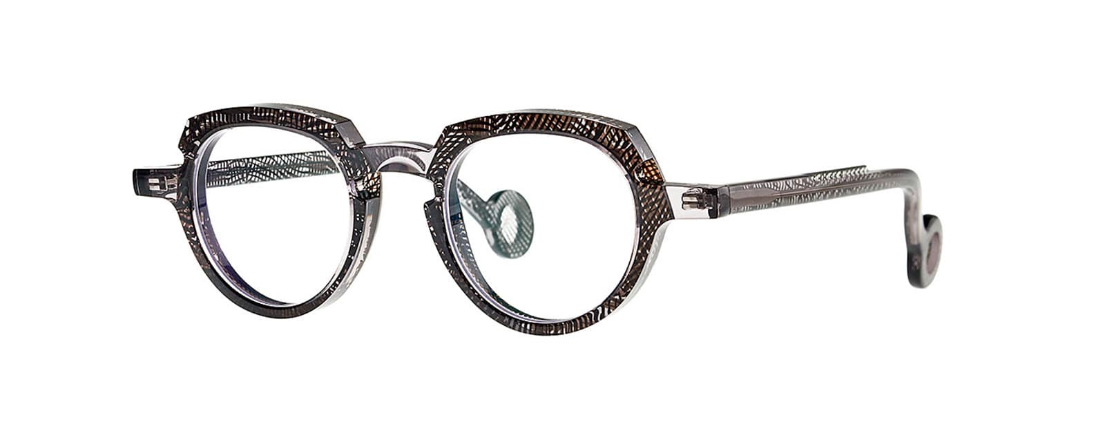 monture optique femme theo andy acetate ronde pantos noir transparent