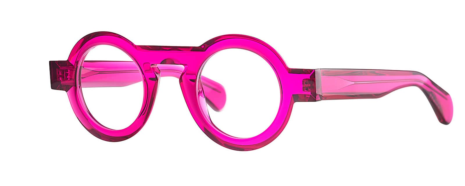 monture optique homme femme theo mille 84 acetate epaisse ronde rose violet transparent