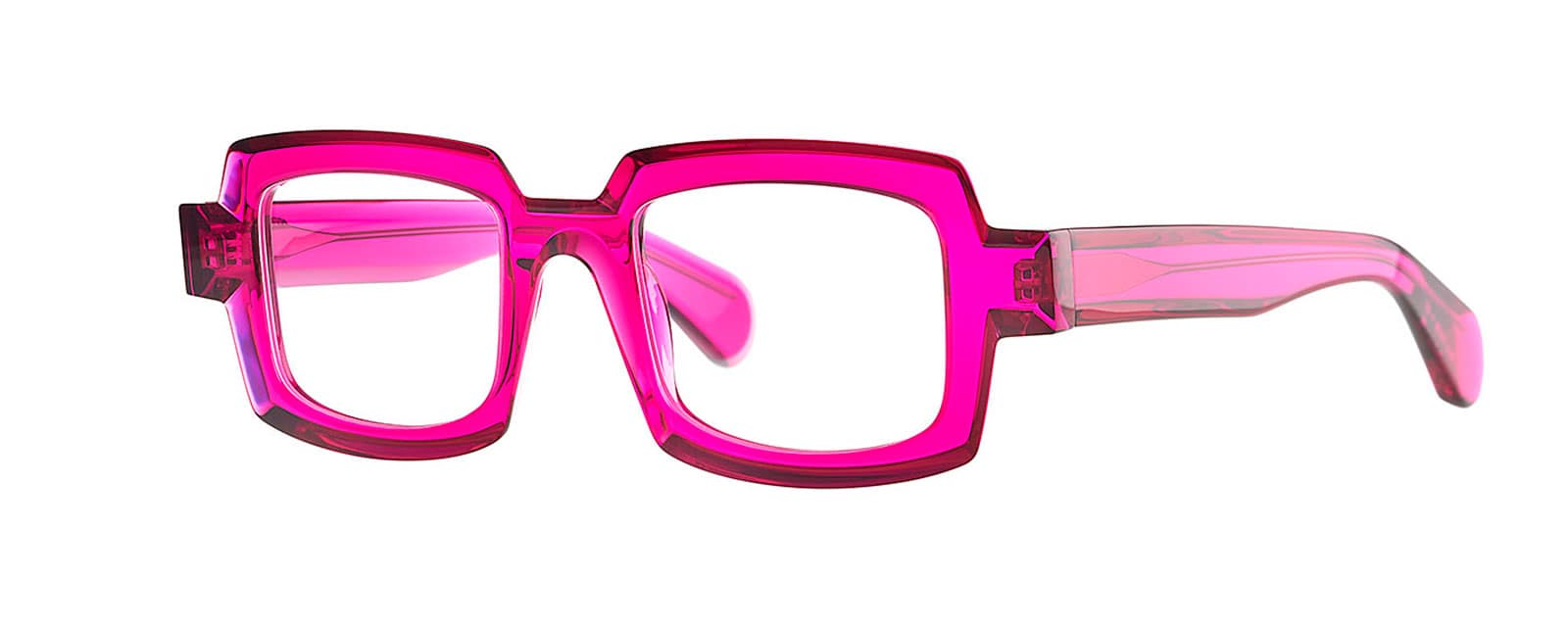 monture lunette créateur mille 82 theo rectangle fushia acétate originale optique