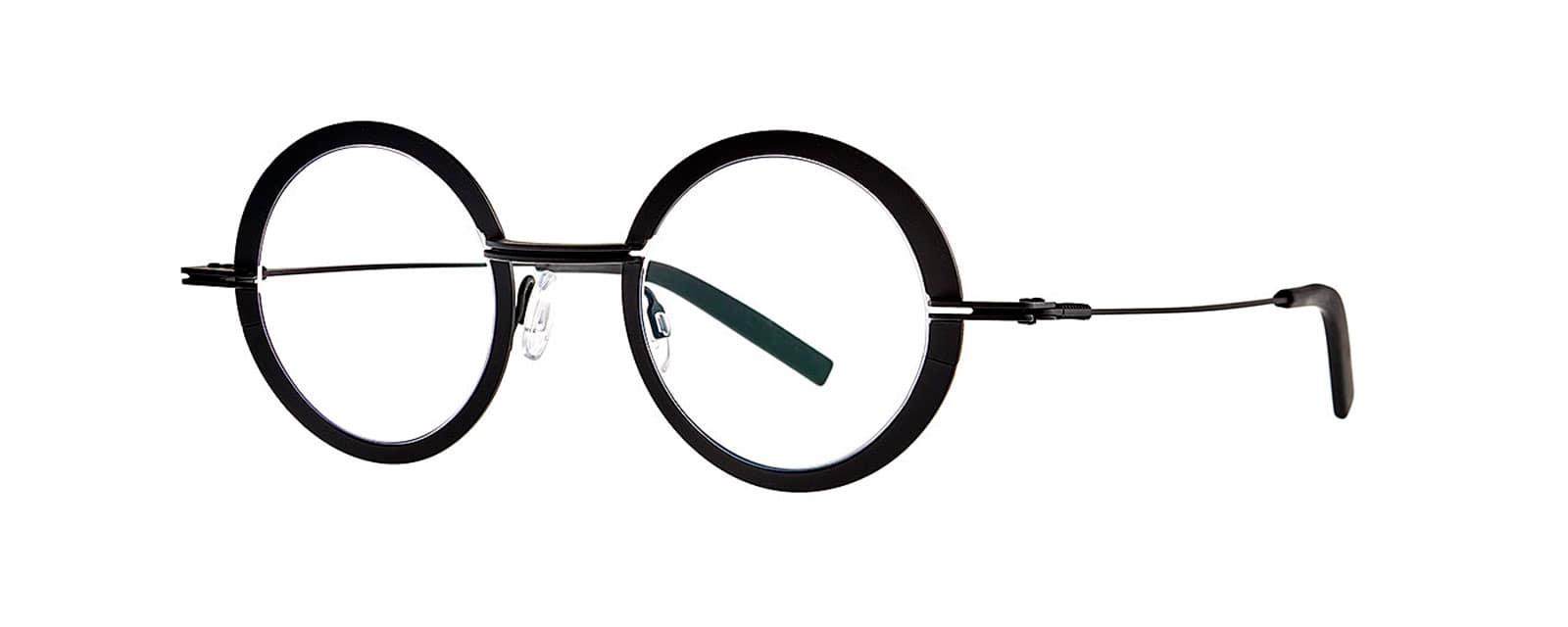monture optique homme femme theo crunchy metal ronde noir