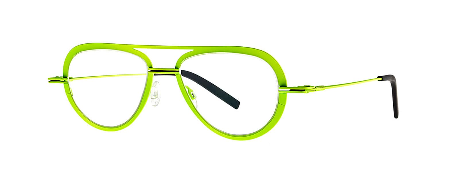 monture optique homme femme theo crispy metal pilote vert anis