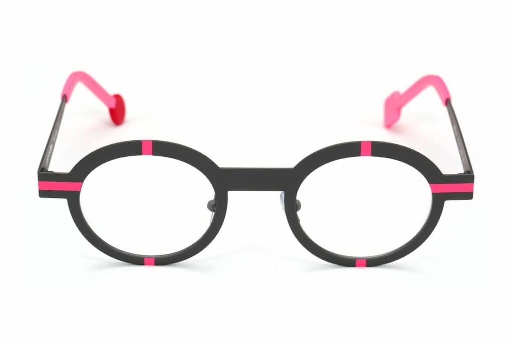 monture optique homme femme Sabine Be métal ronde noire rose Be zinzin