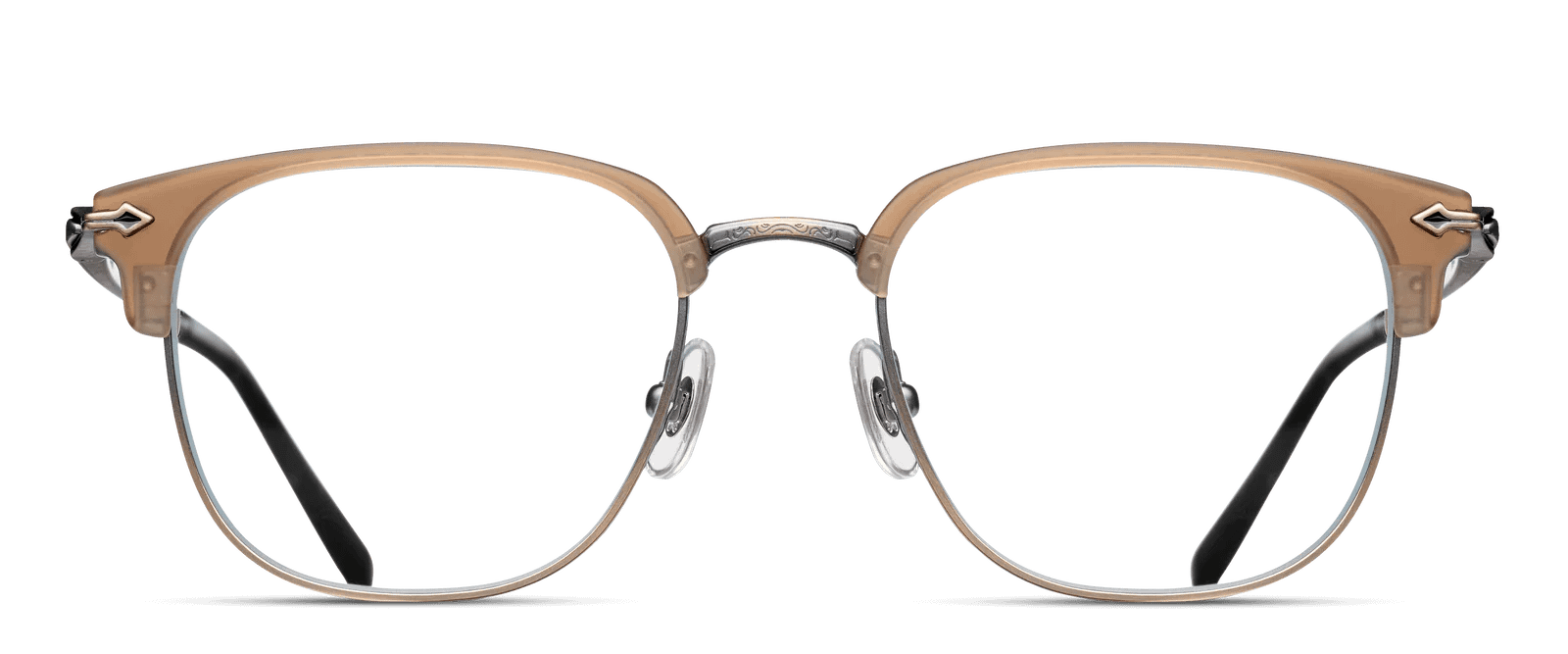 monture optique homme Matsuda M2036 vintage clubmaster titane carré bronze beige