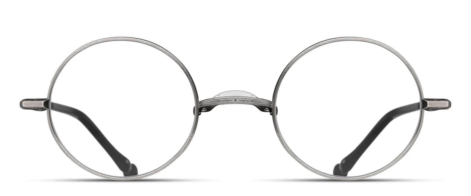 monture optique homme Matsuda M3131 vintage titane ronde silver acier fonce