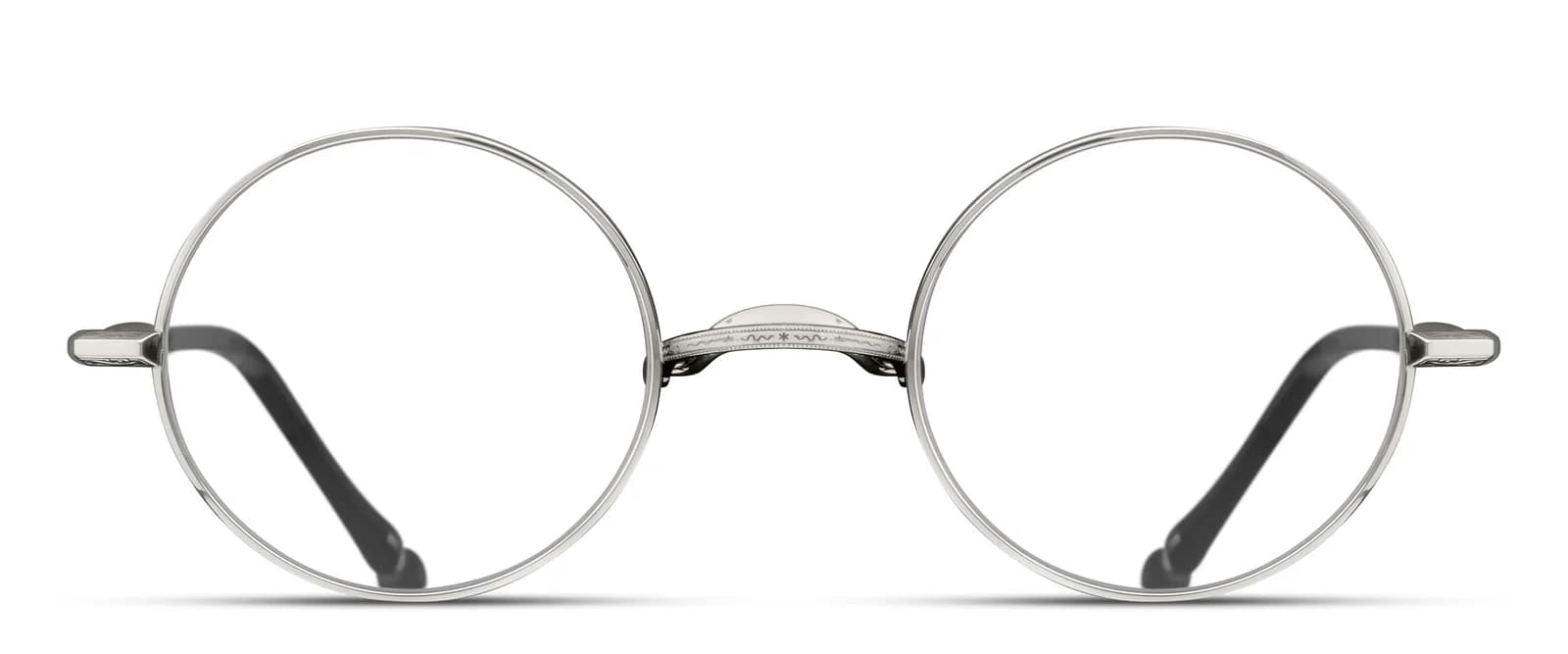 monture optique homme Matsuda M3131 vintage titane ronde silver