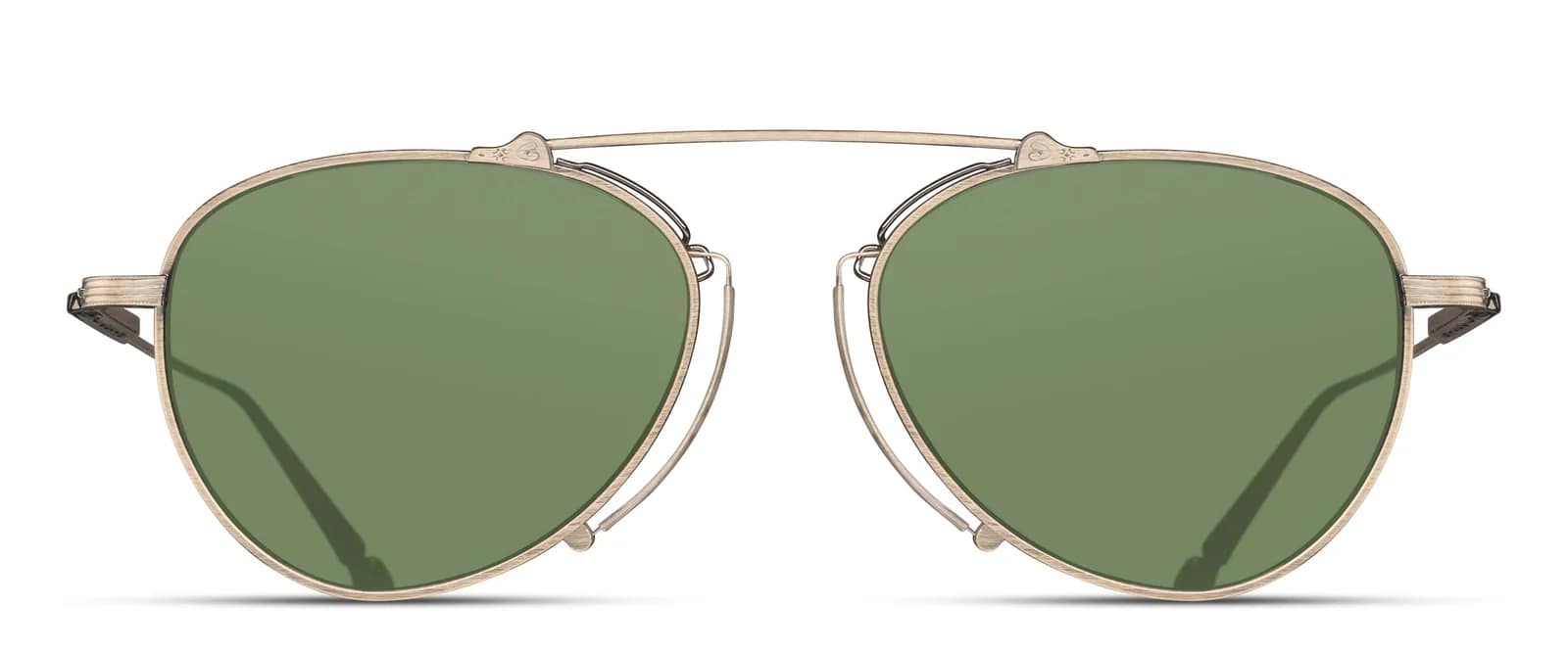 monture solaire homme Matsuda M3130 metal titane pilote bronze antique gold verre vert
