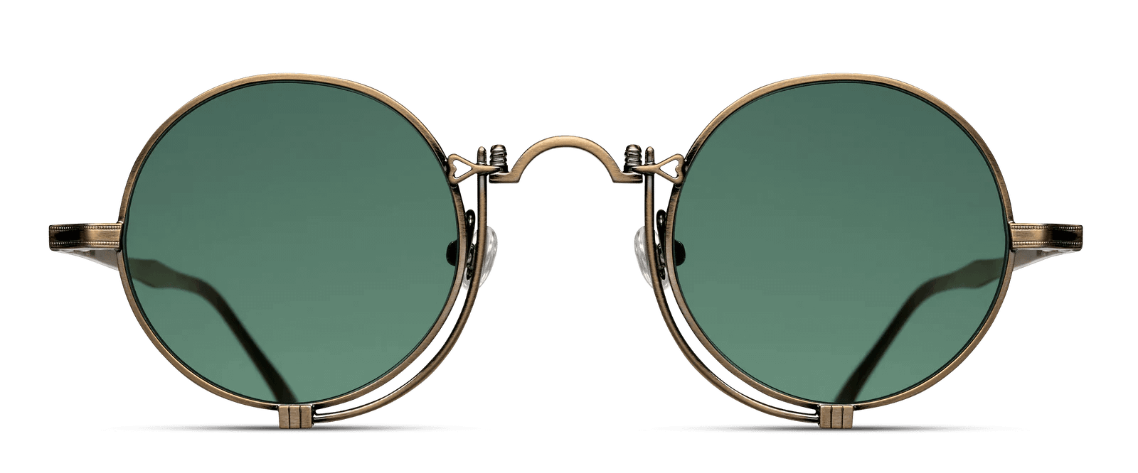 monture solaire homme Matsuda M10601H vintage metal titane ronde bronze verre vert