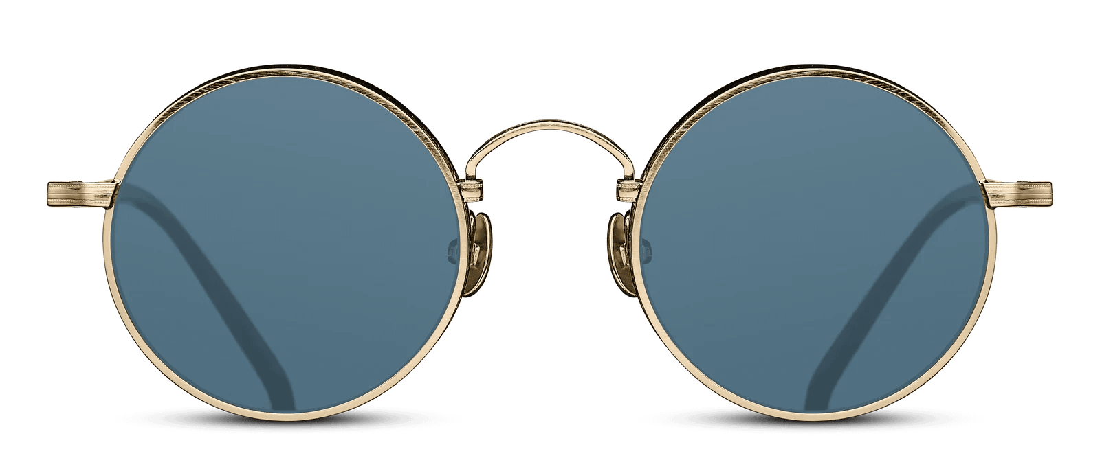 monture solaire homme Matsuda M3100 vintage ronde metal titane bronze antique gold verres bleu