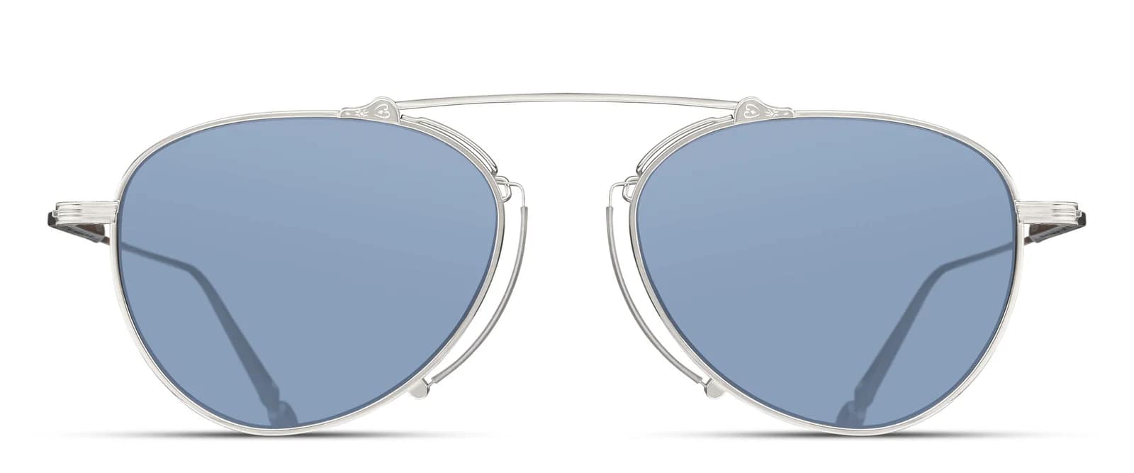 monture solaire homme Matsuda M3130 metal titane pilote argent verre bleu -pilote-M3130