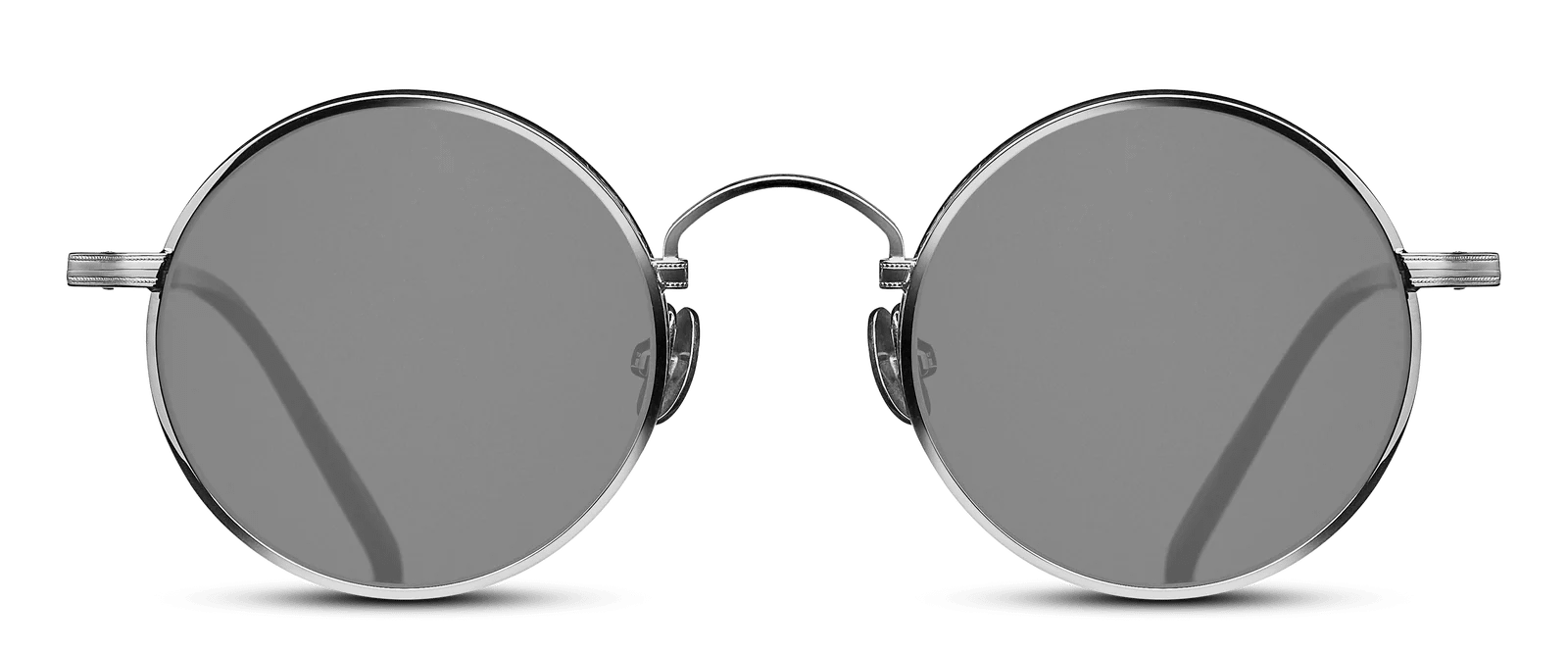 monture solaire homme Matsuda M3100 vintage ronde metal titane argent verres bleu