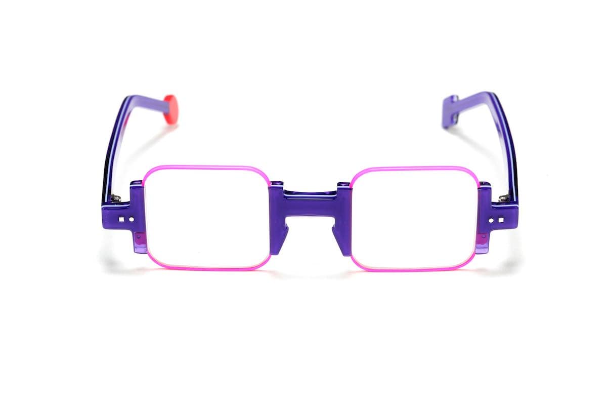 monture optique homme femme Sabine Be petite carré combiné rose violet Be Square