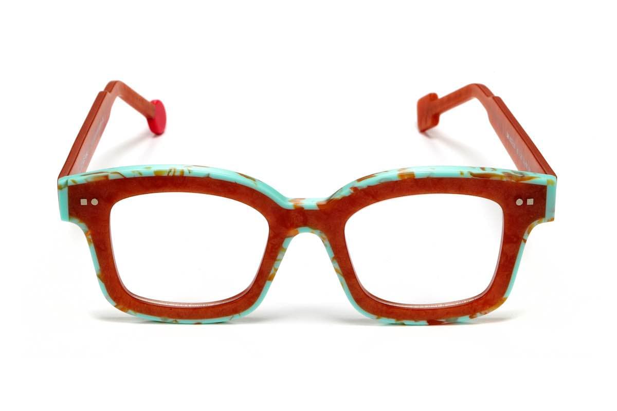 monture optique femme Sabine Be plastique carré rouge orange turquoise Be Idol line