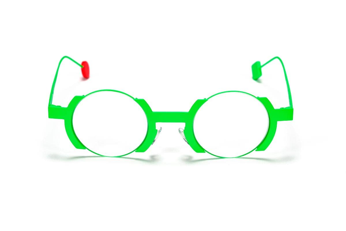 monture optique homme femme Sabine Be ronde vert flou Be Balloon slim