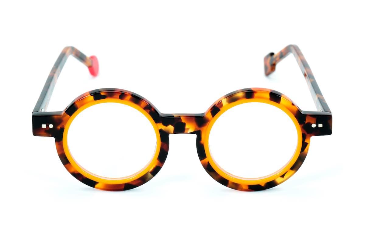 monture optique homme femme Sabine be Be addict ronde écaille orange