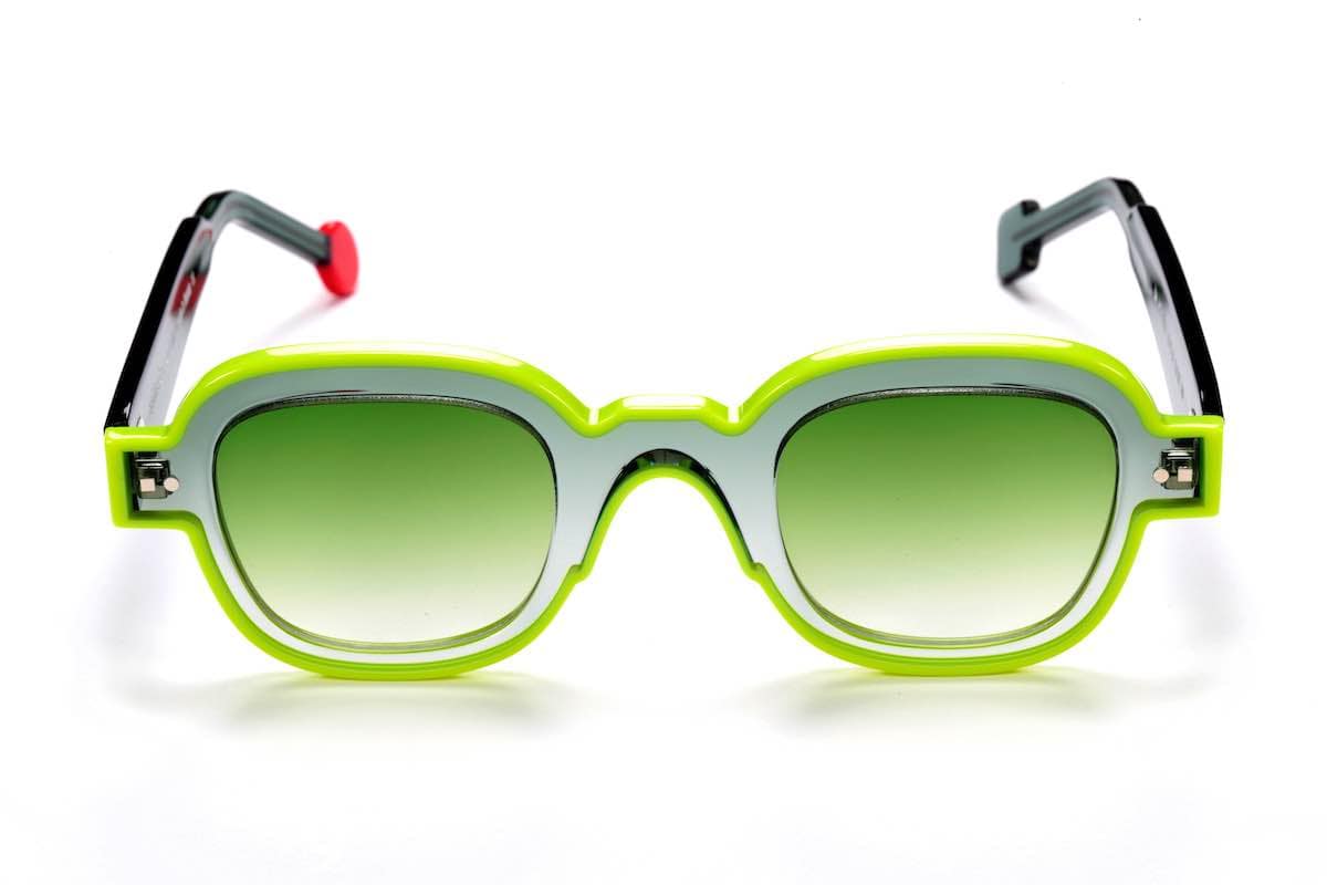 monture lunette créateur be artist line sabine be carré vert acétate originale solaire
