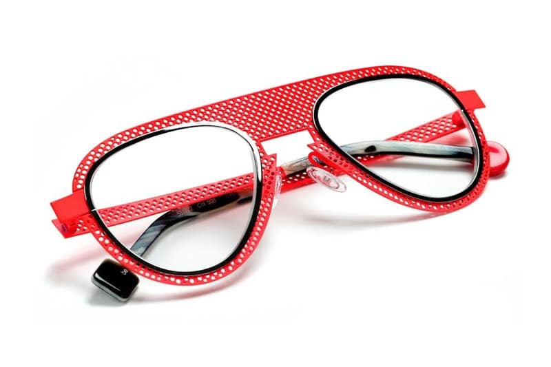 Monture rouge metal pilote femme homme Be legend hole SABINE BE