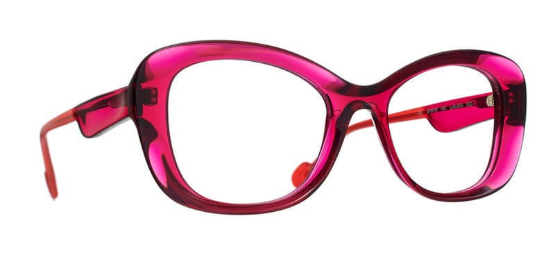monture optique femme Caroline Abram Laura papillon ovale rose transparente