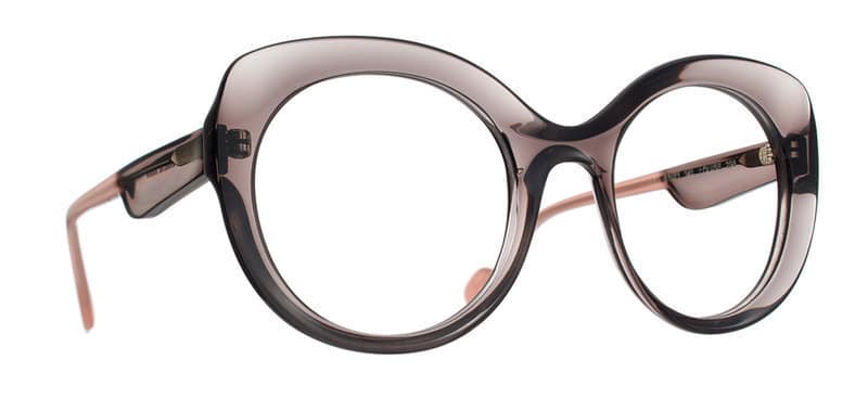 monture optique femme Caroline Abram Louise grande papillon grise transparente