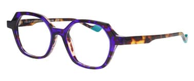 monture lunette createur kanji face a face carré violet acétate originale optique