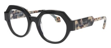 monture lunette créateur ties 2 face à face ronde noir acétate originale optique