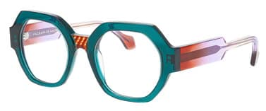 monture lunette createur ties 1 face à face carré vert acétate originale optique