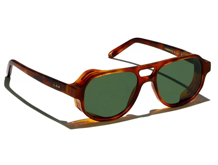 monture solaire homme lgr asmara explorer pilote ecaille miel coques