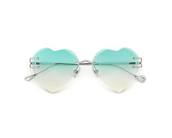 monture lunette créateur acapulco eyepetizer coeur bleu argent métal originale solaire