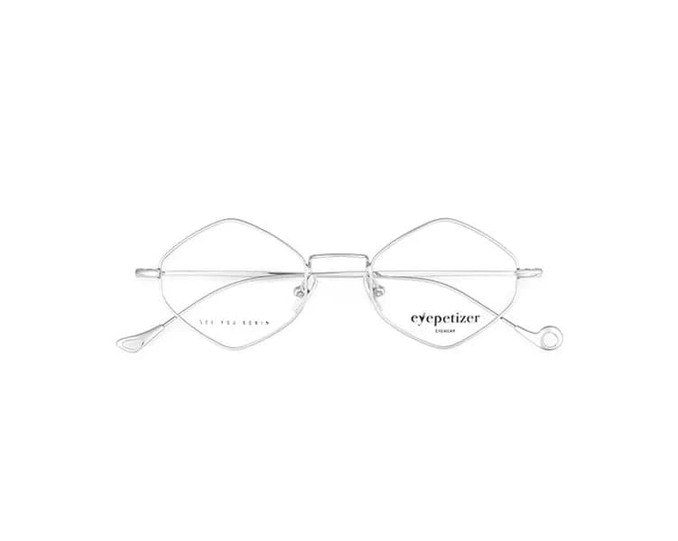 monture lunette créateur flore eyepetizer hexagonale argent métal originale optique