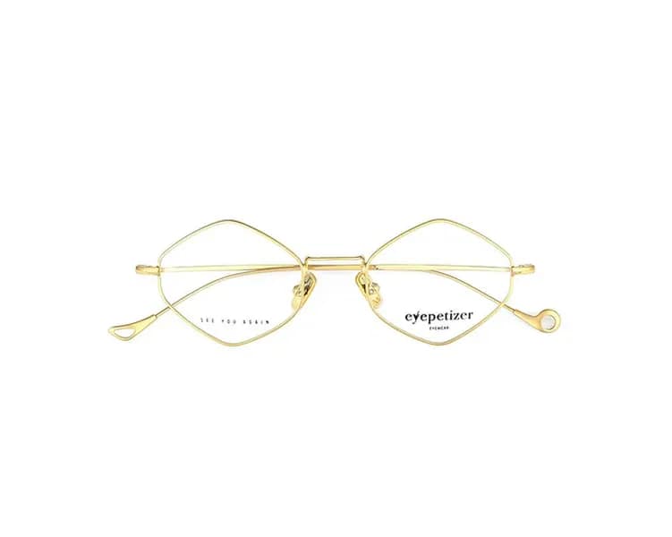 monture lunette créateur flore eyepetizer hexagonale dorée métal originale optique