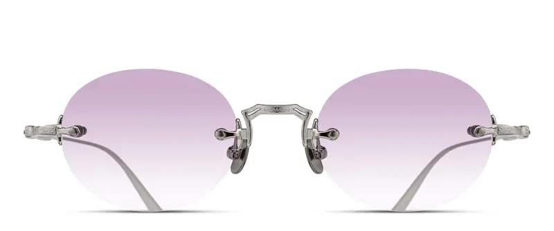 monture lunette créateur M5002 matsuda ovale rose argent titane originale solaire