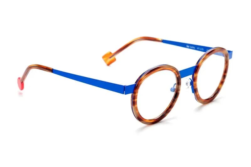 monture optique homme femme sabine be ronde pantos combiné metal bleu acetate ecaille