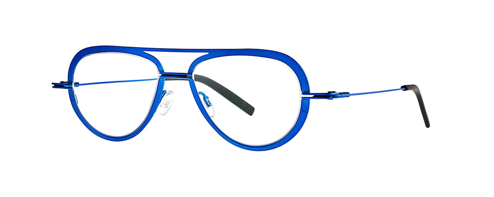 monture optique homme femme theo crispy metal pilote bleu