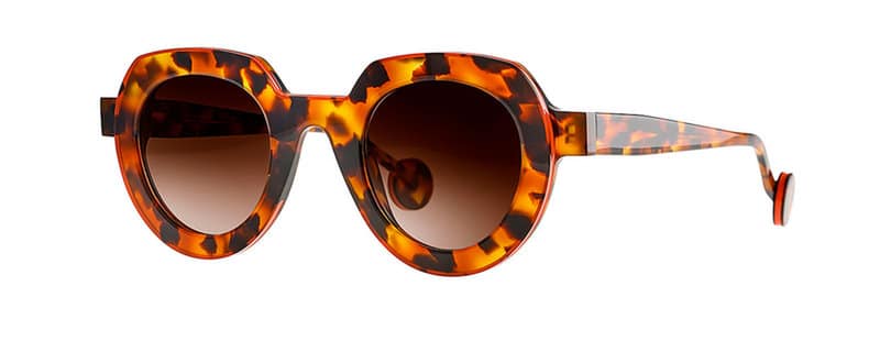 monture solaire femme theo josef ronde acetate ecaille orange
