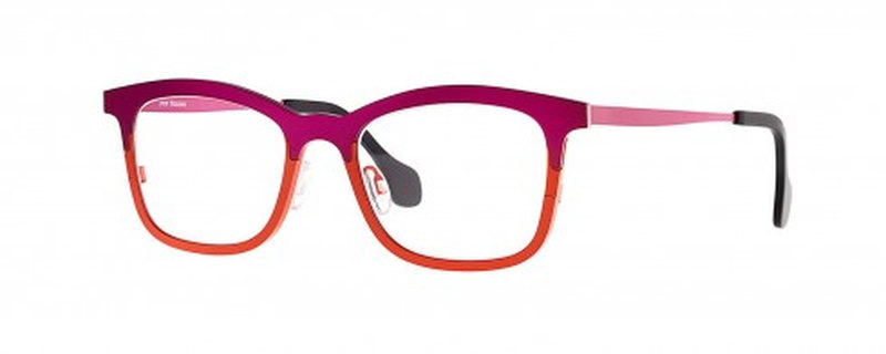 monture lunette créateur mille 55 theo rectangle orange fushia titane originale optique
